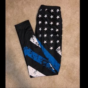 Blue line leggings